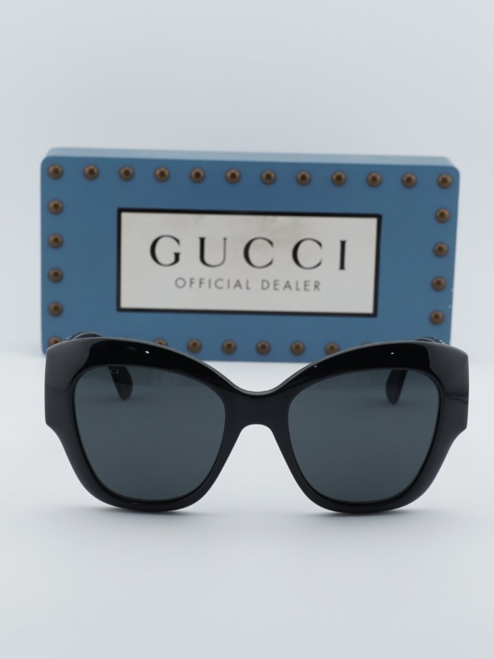 Gucci GG0808S 001 Cat Eye Sunglasses - Black / Grey - Picture 3 of 14